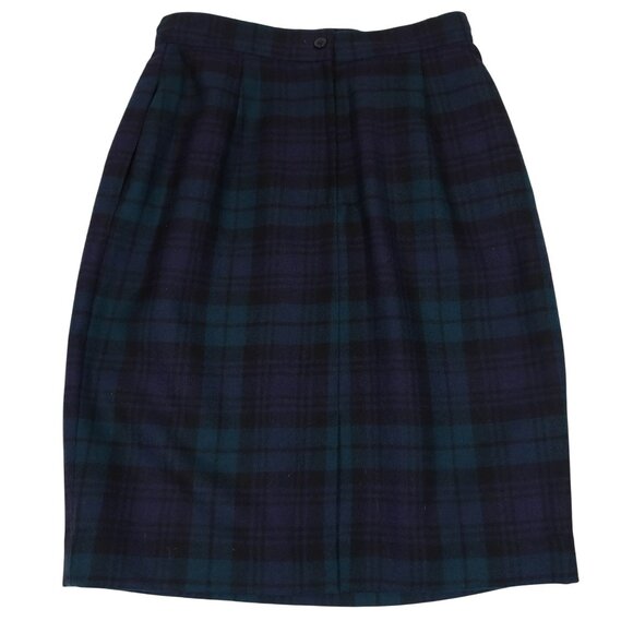 Vintage LORD & TAYLOR Tartan Plaid Pleated Wool Pencil Skirt 10P Preppy Academia - Picture 3 of 8